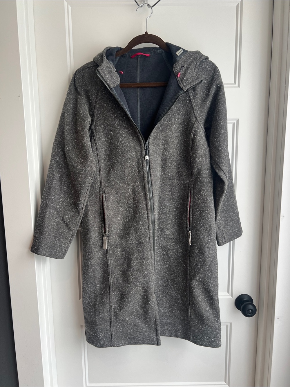 lululemon athletica Gray Hooded Long Trench Coat